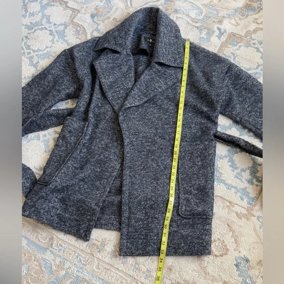 7 for all mankind Women Blue Belted Jacket Wool Blend size S - Picture 9 of 10